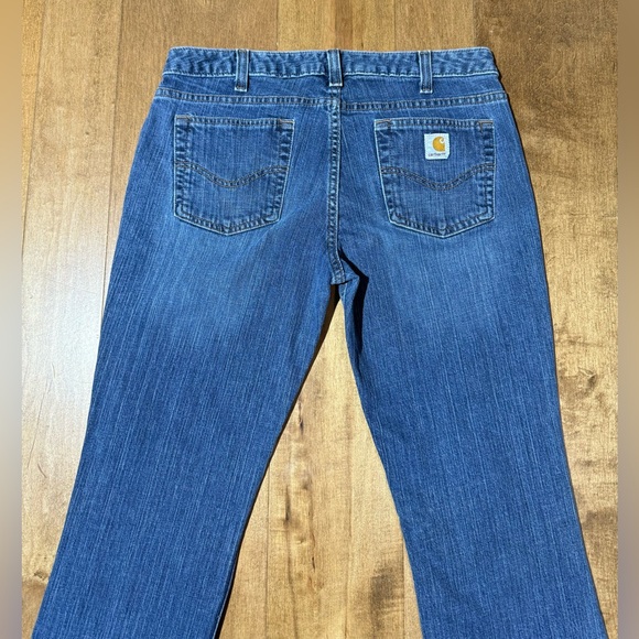 CARHARTT Curvy Fit Denim Jeans Size 10 x 32 Medium Women’s Bootcut Mid Rise - Picture 4 of 6